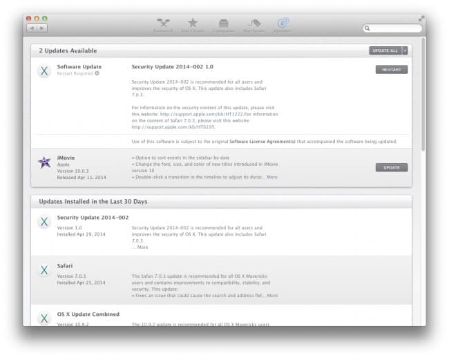 Mac OS X Updates