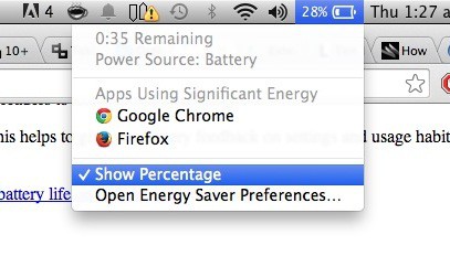 Show Percentage Battery - Mac