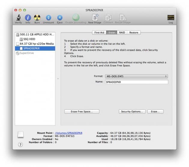 Drive Compatible With Windows And Mac OS X - MS DOS (FAT)