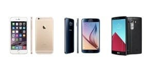Apple iPhone 6 vs Samsung Galaxy S6 vs LG G4