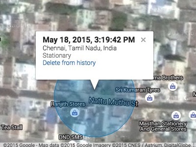 Google Maps Find Location Time Stamp