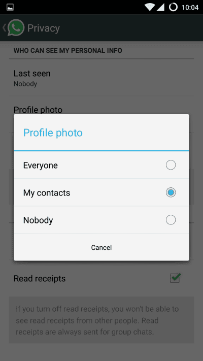 WhatsApp Profile Pic Privacy