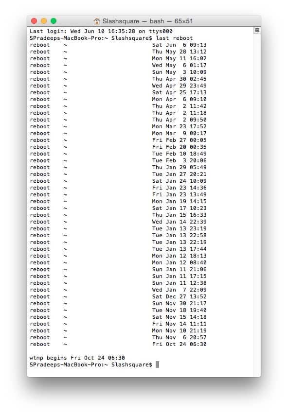 mac terminal commands history