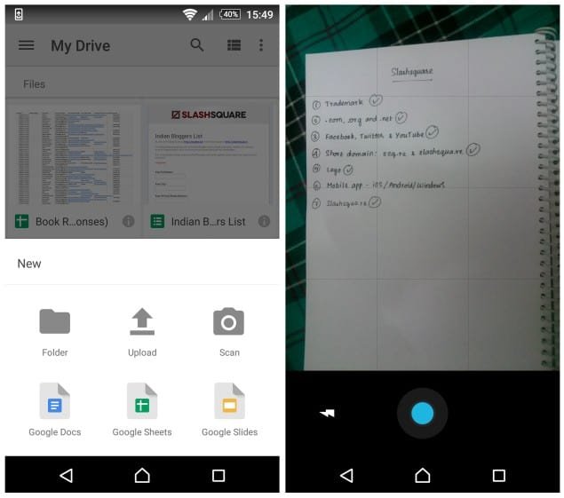 Scan Documents Using Google Drive App