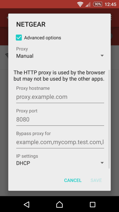 Setting Up A Proxy Server Connection In Android