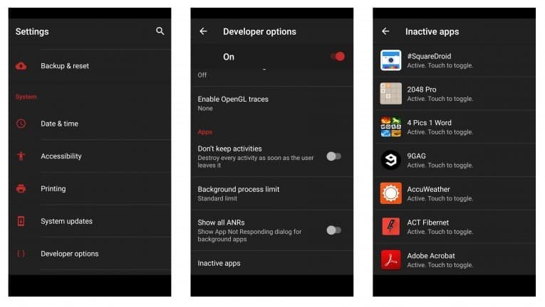 Android Inactive Applications Apps